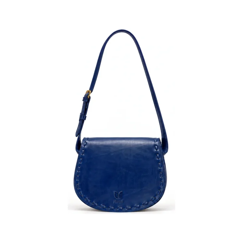 Almando Bag in navy, handcrafted leather bag by Morin.O, Lagos