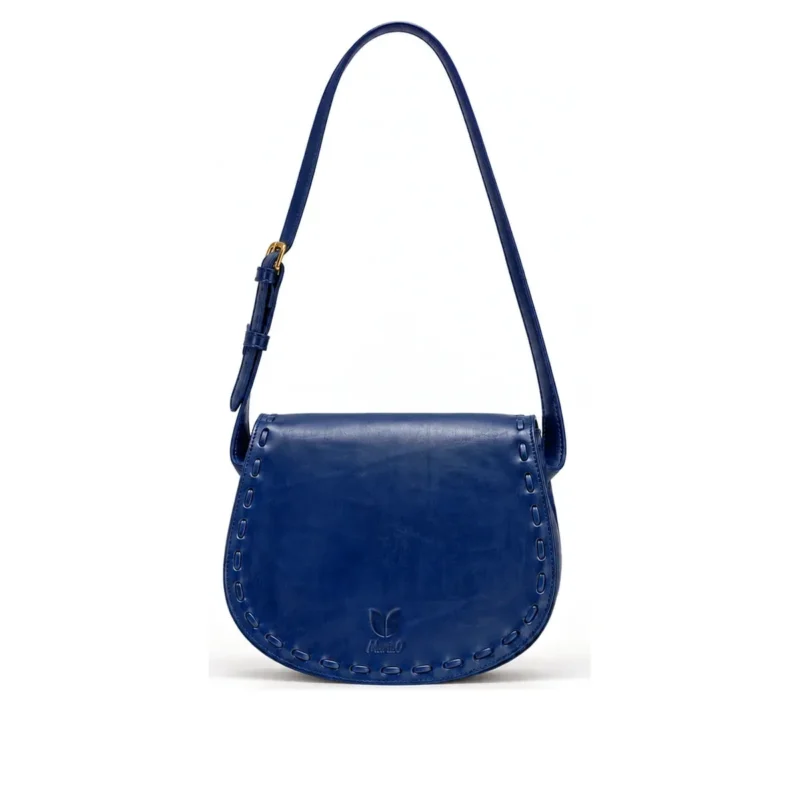 Almando Bag in navy, handcrafted leather bag by Morin.O, Lagos