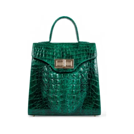 Alreezo Exotic Bag in emerald, handcrafted leather bag by Morin.O, Lagos