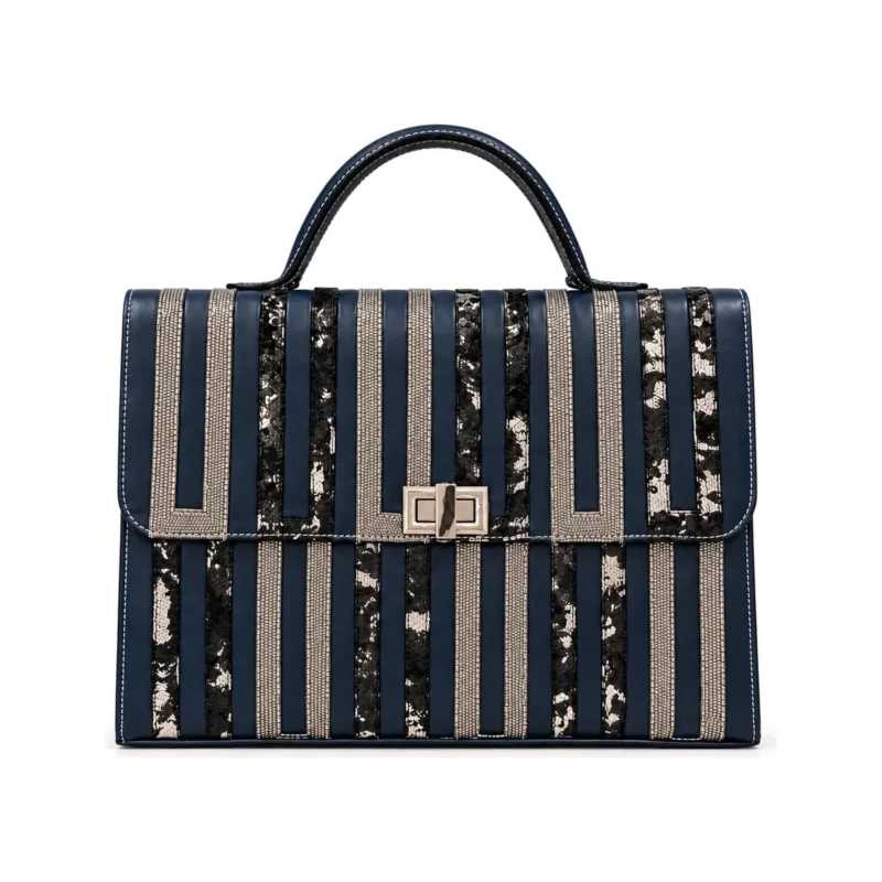 Asake Classic Stripe Bag, handcrafted leather bag by Morin.O, Lagos