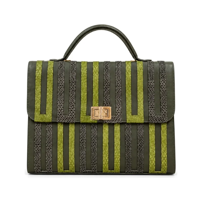 Asake Classic Stripe Bag, handcrafted leather bag by Morin.O, Lagos