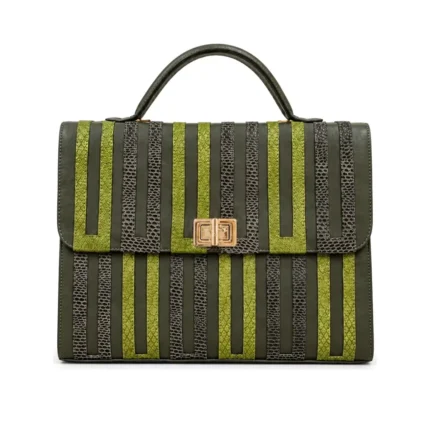 Asake Classic Stripe Bag, handcrafted leather bag by Morin.O, Lagos