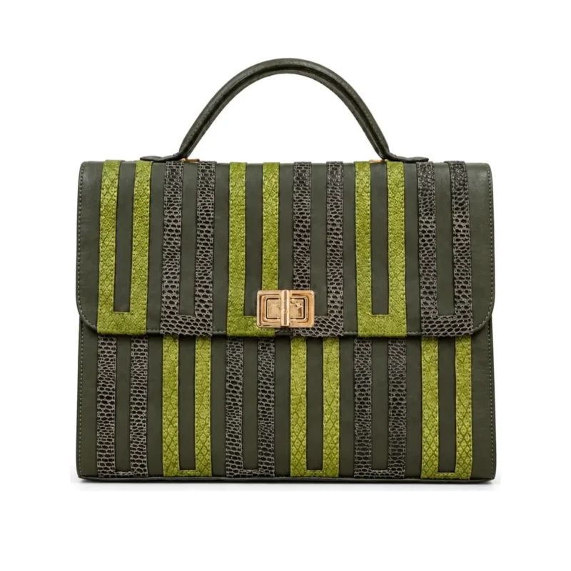 Asake Classic Stripe Bag, handcrafted leather bag by Morin.O, Lagos