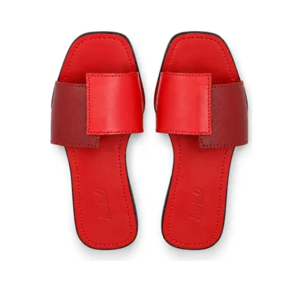 Double Band Slippers top view, handcrafted leather footwear by Morin.O, Lagos