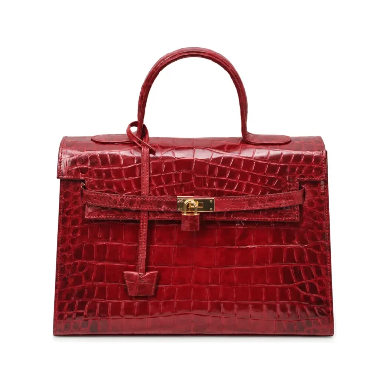 Kigo Exotic Bag In Full in red, handcrafted leather bag by Morin.O, Lagos