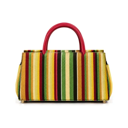 Lola Bag In Aso Oke, handcrafted leather bag by Morin.O, Lagos