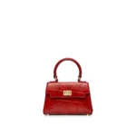 Micro Kigo Bag in red, handcrafted leather bag by Morin.O, Lagos