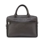Mini Laptop Bag in grey leather, handcrafted by Morin.O, Lagos
