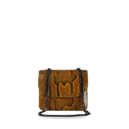 Muritala Exotic Bag in mustard snakeskin, handcrafted leather bag by Morin.O, Lagos