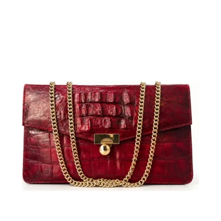 Raisa Bag in croc, handcrafted leather bag by Morin.O, Lagos