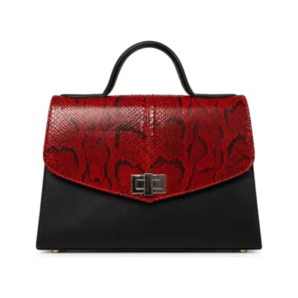 Taero Exotic Bag with black base, handcrafted leather bag by Morin.O, Lagos