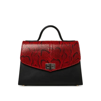 Taero Exotic Bag with black base, handcrafted leather bag by Morin.O, Lagos