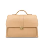 Yebo Classic Bag in nude leather, handcrafted by Morin.O, Lagos