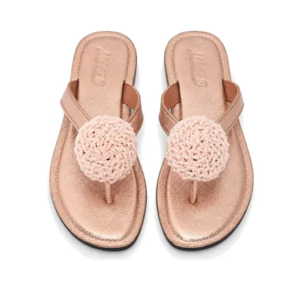 Beaded Slippers top view, handcrafted leather footwear by Morin.O, Lagos