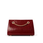 Canoe Bag in red, handcrafted leather bag by Morin.O, Lagos