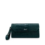 Envelope Clutch in teal, handcrafted leather bag by Morin.O, Lagos