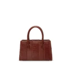 Ruki Bag in brown croc, handcrafted leather bag by Morin.O, Lagos