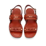 Weave Band Sandals top view, handcrafted leather footwear by Morin.O, Lagos