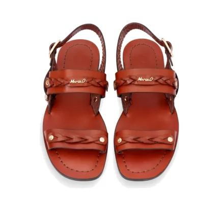 Weave Band Sandals top view, handcrafted leather footwear by Morin.O, Lagos