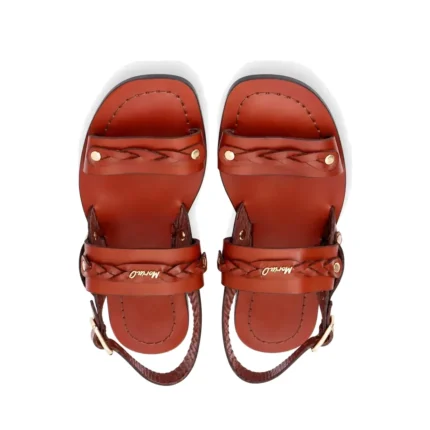 Weave Band Sandals top view, handcrafted leather footwear by Morin.O, Lagos