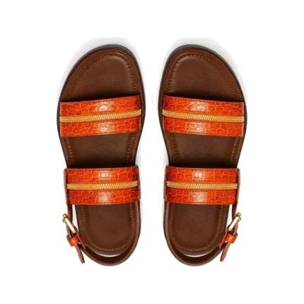 Zipper Sandals top view, handcrafted leather footwear by Morin.O, Lagos
